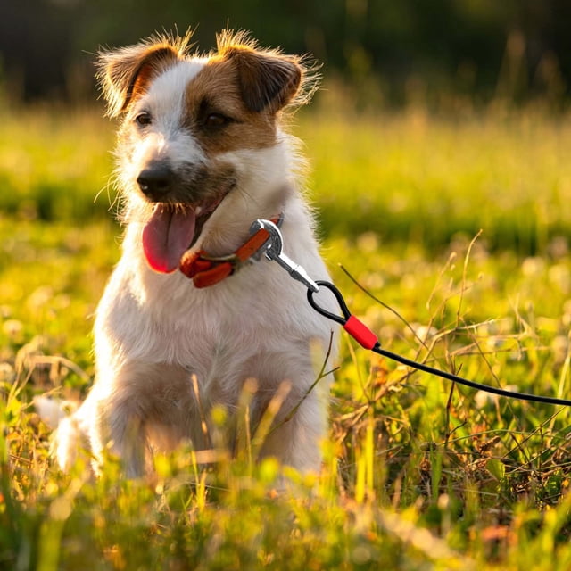 Durable Double Hook Steel Wire Dog Leash for Small and Medium Dogs Heavy Duty Chew Pet Tether for Outdoor Training and Secure Walking Control