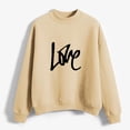 thumbnail image 4 of CEHVOM Femmes Mode Décontractée Imprimé Col Rond Ample Manches Longues Hauts Courts Blouse Chandails Sans Capuche Liquidation, 4 of 5