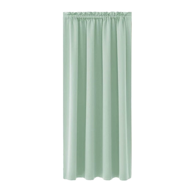 Maplenight Blackout Curtains Panels Set of 2 for Bedroom and Living Room - Scandinavian Solid Color Silk Curtains - Heat Insulation, Energy Saving, Room Darkening, Boho Style 38 x 45 Inches Green