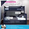 thumbnail image 2 of BEDSMART Lits Superposés Simple sur Double en Bois Massif avec Rangement / Bleu, 2 of 6