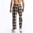 thumbnail image 4 of asjyhkr Mens Pajama Pants Drawstring Elastic Waist Lightweight Lounge Trousers with Pockets, 4 of 5