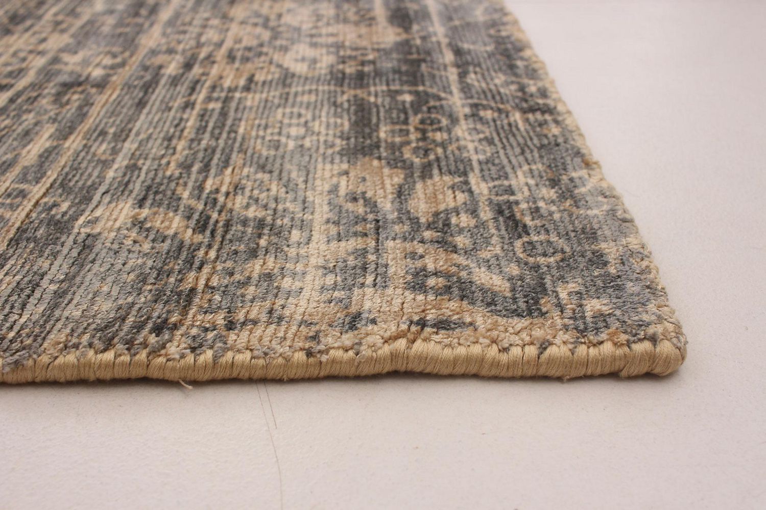ECARPETGALLERY 5'0" x 7'4"  Transitional Galleria Hand-knotted Area Rug for Living Room, Dining Room and Bedroom in Grey