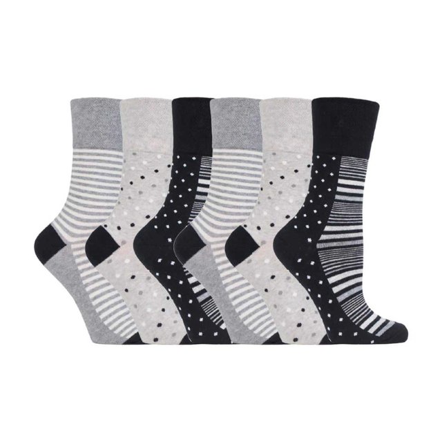 Gentle Grip - 6 Pairs Ladies Gentle Grip Non Elastic Crew Socks