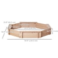thumbnail image 3 of Outsunny Wooden Kids Sandbox with Cover and Seat for Outdoor, Natural, 3 of 10