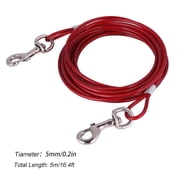 Ejoyous Long Steel Wire Dog Leash Outdoor Camping Picnic Strong Pet Safety Cable Rope 5mm*5m           , Steel Wire Dog Leash, Dog Lead Rope