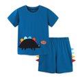 thumbnail image 1 of Boys Summer Embroidered Stickers Short Sleeve Top Shorts Set, 1 of 9