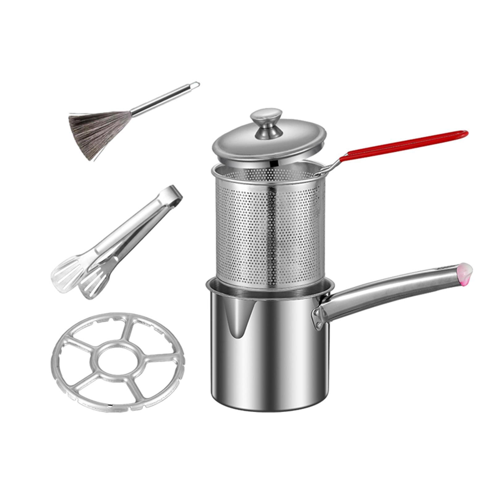 Lipstore Casserole à Friture Profonde avec Couvercles Friteuses Casserole à Friture pour Restaurant Camping Maison 1,8 L