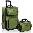 thumbnail image 1 of U.S. Traveler Rio Rugged Fabric Expandable Carry-On Luggage Set, Green, 2-Piece, 1 of 5