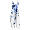 thumbnail image 1 of yoeyez Rompers for Women Summer,Ladies Print Summer Plus Size Long Jumpsuits Sleeveless Adjustable Straps Backless Overalls Jumpsuits With Pockets Blue,XL, 1 of 6