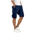 thumbnail image 1 of Styesk Mens Shorts Man Solid-Color Loose Casual Multi-Pocket Drawstring Workwear Half Shorts Pants, 1 of 5