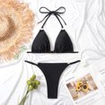 thumbnail image 3 of Birdeem Womens Bikini Split Swimwear Solid Bikini Two-Piece Split Swimwear Set, 3 of 6
