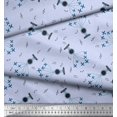thumbnail image 3 of Soimoi Polyester Crepe Fabric Airplane,Guitar Wire & Notes Musical Instrument Decor Fabric Printed Yard 42 Inch Wide, 3 of 3
