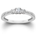 thumbnail image 1 of Bague de Fiançailles à Trois Pierres en Diamant Rond 1/2 Ct en Or Blanc 14 K, 1 of 2