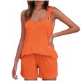 thumbnail image 2 of Yuyuzo Womens Lounge Sets Two Piece Square Neck Tank Tops Wide Leg Shorts with Pockets Matching Outfits, 2 of 7