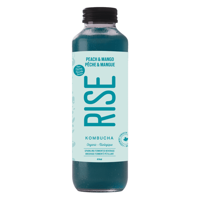 Rise Peach & Mango Organic Kombucha, 414 mL
