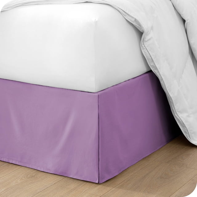 Bare Home Jupe de Lit Double Brossage - Premium 1800 Collection - Retombée de 15 Pouces - Lit Simple, Lavande