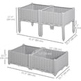 thumbnail image 3 of Outsunny 4-piece Elevated Flower Bed Vegetable Herb Planter Plastic Grey, 3 of 10