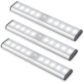 thumbnail image 1 of LED Under Cabinet Lighting,Closet Lights Motion Sensor Light Rechargeable Cabinet Lights Wireless LED Kitchen Cabinet Lights Counter Lighting Magnetic Closet Lighting /Warm White Light(3Pack), 1 of 5