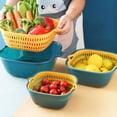thumbnail image 4 of Fruit Plate 2 Multifunctional Double Layered Drain Basin Strainer Set for Fruit Vegetables Kitchen Wash Bowl Sifting Organizer, 4 of 8