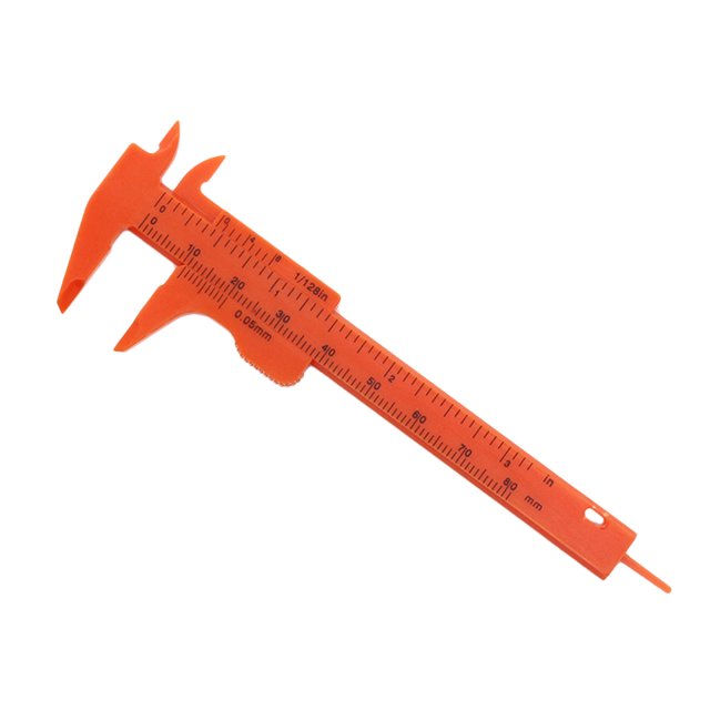 5 Pcs Étrier Vernier Mini 8 cm Métrique en Plastique Portable à Coulisse de Poche Règle Outil de Mesure (Orange)