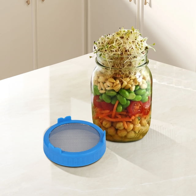 Strainer Set for Sprouting Lids and Microgreens Growing Kit – Stainless Steel Screen Lid for Broccoli Germination