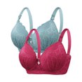 thumbnail image 1 of Birdeem Womens Solid Color Steel Ring Oversized Gathering Underwear Daily Bra, 1 of 4