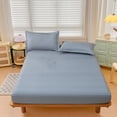 thumbnail image 4 of Fitted Sheet for Deep Mattress - Non-Slip Full Size Checkered Bed Sheet with 6-Inch Pocket, Stretch Cotton-Linen Blend for Kids, Adjustable Beds, and Box Springs, 4 of 6