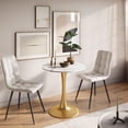 thumbnail image 4 of CorLiving Ivo Modern Round Melamine and Iron Pedestal Indoor Dining Table with Gold Base, 4 of 5