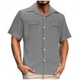 thumbnail image 1 of Styesk T-Shirts pour Homme Chemise Décontractée à Empiècements à Col à Revers pour Homme et Haut Polyvalent à Manches Courtes, 1 of 5