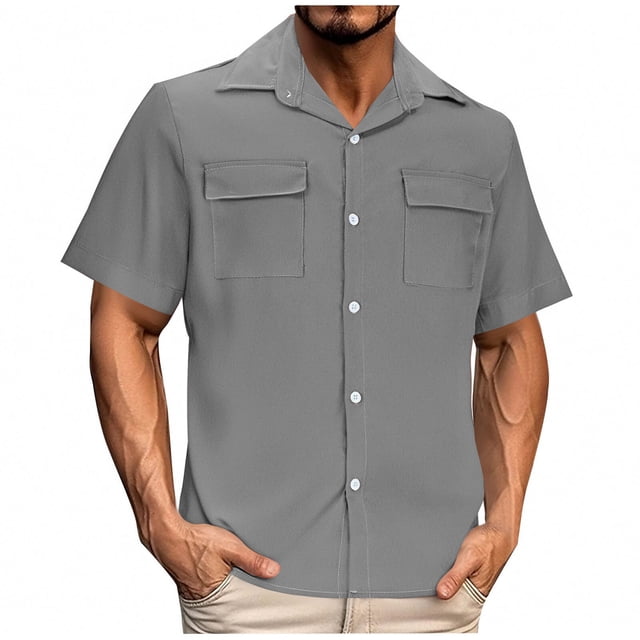 Styesk T-Shirts pour Homme Chemise Décontractée à Empiècements à Col à Revers pour Homme et Haut Polyvalent à Manches Courtes