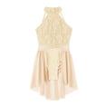 thumbnail image 4 of Lejafay Robe de Danse Moderne Ballet Lyrique pour Filles, Figurine de Patinage sur Glace, Jupe Tutu Performance Champagne 14, 4 of 6