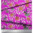 thumbnail image 3 of Soimoi Pink Rayon Fabric Flying Bird & Floral Print Fabric by The Yard 42 Inch Wide, 3 of 3