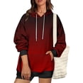 thumbnail image 4 of Besolor Oversized Sweatshirt for Women Fall Plus Size Long Sleeve Gradient Color Hoodies Baggy Clothes for Ladies, 4 of 7
