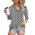thumbnail image 2 of Fewfanhot Hauts pour Femmes à Manches 3/4, Mode d'Automne, Tunique à Col en V, Tenue de Bureau Décontractée, Chandail à Enfiler, 2 of 9