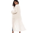 thumbnail image 2 of Long Solid Sweaters Knitting Long Sleeves Pockets Cardigan Sweater Female Cardigans Black XXL, 2 of 4