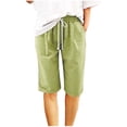 thumbnail image 1 of AherBiu Plus Size Shorts for Women Drawstring High Waisted Straight Leg Summer Casual Lounge Shorts with Pockets, 1 of 4