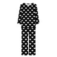 thumbnail image 3 of TIMIFIS Valentines Ensembles de Pyjamas pour Femme Mignon Imprimé Cœur Manches Longues Col Ras du Cou Haut avec Pantalon Ensembles de Pyjama Détente Ensembles de Pyjamas pour Dames, 3 of 3