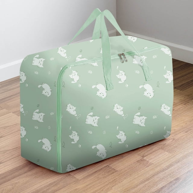 PRETXORVE Extra Large Reusable Storage with Strong Handles & Zippers, Heavy Duty Washable Moving,, Underbed Organizer for Bedding, Blanket