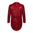 thumbnail image 2 of Xnihocha Veste de Smoking pour Garçon, Blazer à Paillettes, Queue-de-Pie, Habit Queue d'Hirondelle, Souper, Fête, Manteau Habillé Formel, Bourgogne 8, 2 of 7