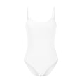 thumbnail image 3 of Penkiiy Women's Rompers Women's Threaded Low Neck Sleeveless Tank Top Skinny Bodysuit White S Rompers, 3 of 5