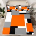 thumbnail image 2 of Erosebridal Futuristic Square Sheet Set Full, Modern Fashion Bedding Sets Full Size, Geometry Stripes Decor, 2 of 7