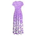 thumbnail image 5 of Robes pour Femmes 2024 Été Oversize Col Rond Manches Courtes Imprimé Quotidien Décontracté Vintage Bohème Robe Maxi Rabais de 50 % Liquidation!, 5 of 5