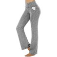 thumbnail image 1 of Innerwin Bas Taille Haute Femmes Harem Pantalons Course Jambe Large Pantalon Stretch Gris Clair 2XL, 1 of 3