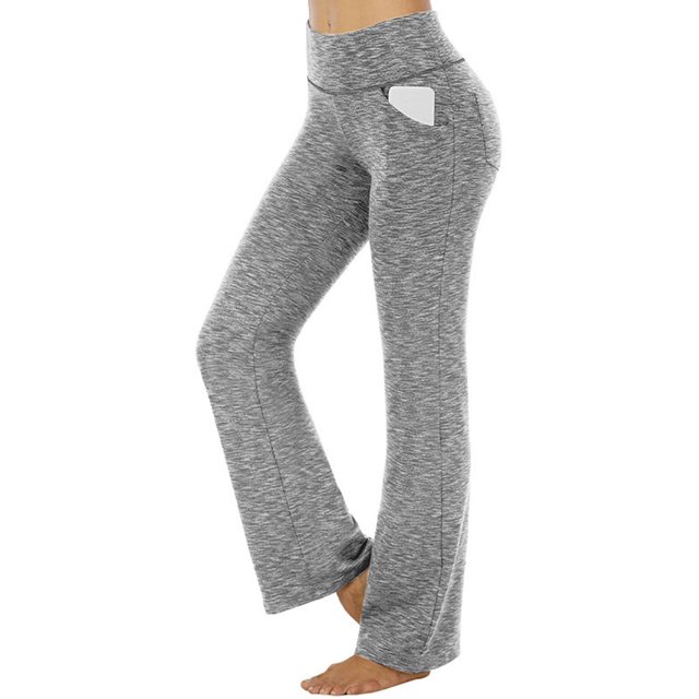 Innerwin Bas Taille Haute Femmes Harem Pantalons Course Jambe Large Pantalon Stretch Gris Clair 2XL