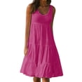 thumbnail image 2 of TIMIFIS Robe Midi d'Été Décontractée Unie Sans Manches pour Femme Grande Taille, Blouse Fluide de Plage et de Fête, 2 of 6
