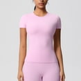 thumbnail image 2 of Yuyuzo Womens Workout Tops Short Sleeve Yoga Running Cropped Basic Tees Crewneck Athletic Tight T Shirts, 2 of 6