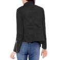 thumbnail image 3 of INSPIRE CHIC Veste en Faux Suède pour Femme à Manches Longues, devant Drapé, Vestes de Moto, 3 of 6