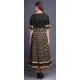 thumbnail image 4 of Bimba Robe Anarkali Longue Ligne A Ikat à Losanges Noirs pour Femmes Kurtis Indiens Classiques Imprimés Tunique-Moyen, 4 of 5