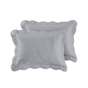 Better Homes & Gardens Embroidered Paisley Medallion Cotton Pillow Shams with Scalloped Edge (Coordinating Coverlet Sold Separately)