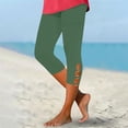thumbnail image 4 of Timegard Womens Capri Pants Elastic Waisted Cutout Slim Solid Color Comfy Short Leggings Bottom Trousers, 4 of 7